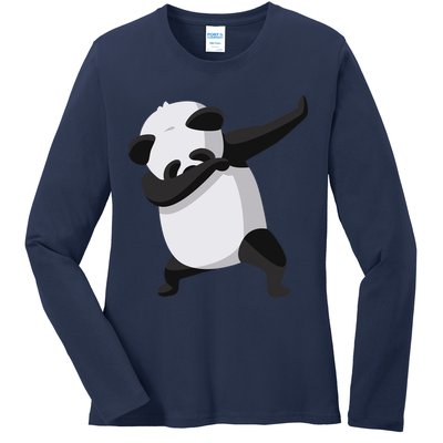 Dabbing Dab Panda Ladies Long Sleeve Shirt