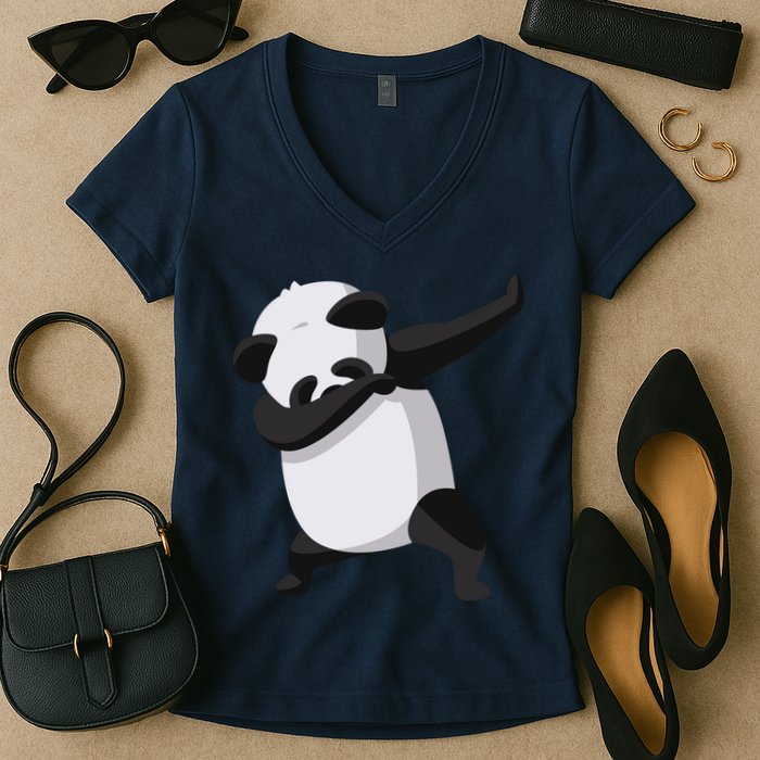 Dabbing Dab Panda Women's V-Neck T-Shirt