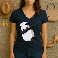 Dabbing Dab Panda Women's V-Neck T-Shirt