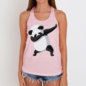 Dabbing Dab Panda Women's Knotted Racerback Tank