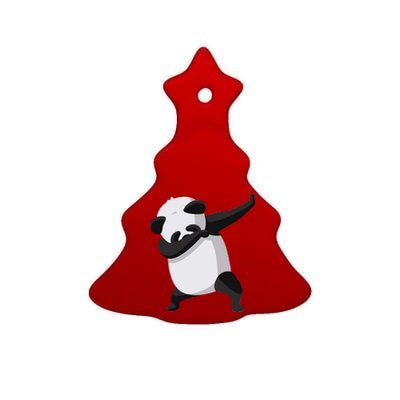 Dabbing Dab Panda Ceramic Tree Ornament