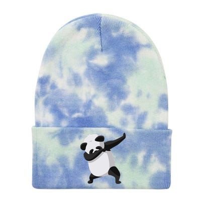 Dabbing Dab Panda Tie Dye 12in Knit Beanie