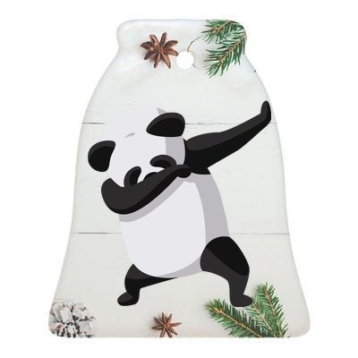 Dabbing Dab Panda Ceramic Bell Ornament