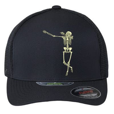 Dabbing Dab Skeleton Flexfit Unipanel Trucker Cap