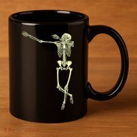 Dabbing Dab Skeleton 11oz C Handle Ceramic Mug