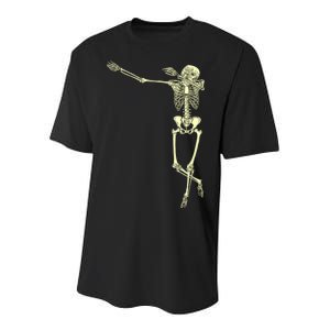 Dabbing Dab Skeleton Youth Performance Sprint T-Shirt