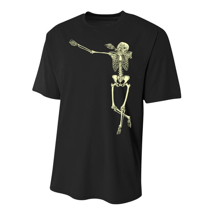 Dabbing Dab Skeleton Youth Performance Sprint T-Shirt