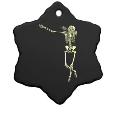 Dabbing Dab Skeleton Ceramic Star Ornament