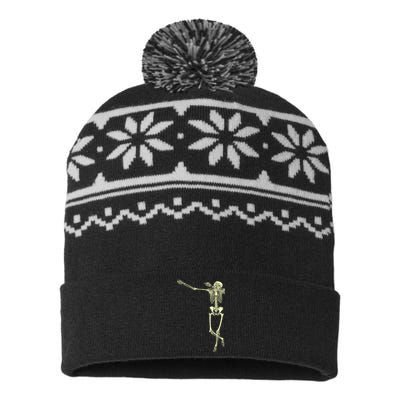 Dabbing Dab Skeleton USA-Made Snowflake Beanie