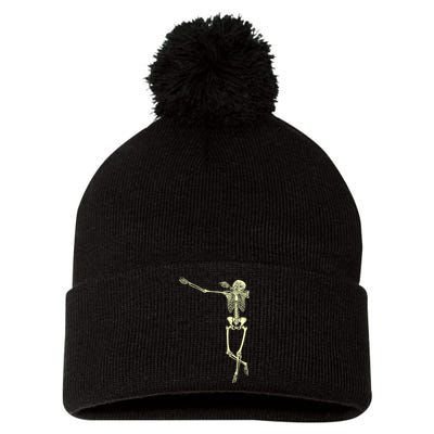 Dabbing Dab Skeleton Pom Pom 12in Knit Beanie