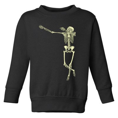 Dabbing Dab Skeleton Toddler Sweatshirt