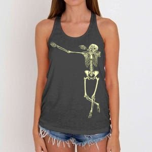 Dabbing Dab Skeleton Women's Knotted Racerback Tank