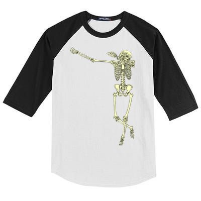 Dabbing Dab Skeleton Kids Colorblock Raglan Jersey