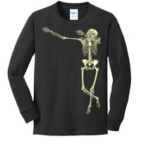 Dabbing Dab Skeleton Kids Long Sleeve Shirt