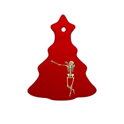 Dabbing Dab Skeleton Ceramic Tree Ornament