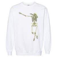 Dabbing Dab Skeleton Garment-Dyed Sweatshirt