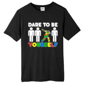 Dabbing Dare to be Yourself Autism Awareness Tall Fusion ChromaSoft Performance T-Shirt