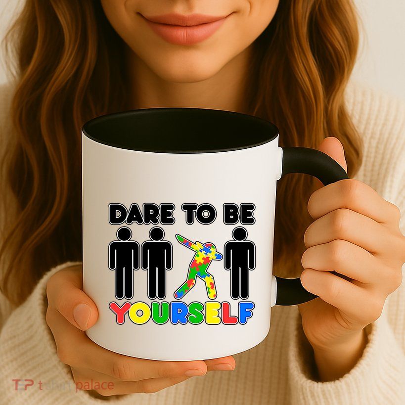 Dabbing Dare to be Yourself Autism Awareness Mug