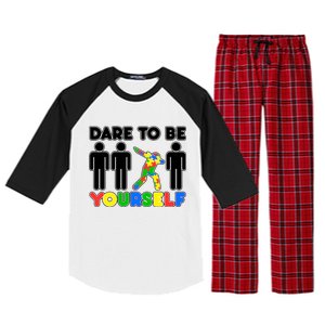 Dabbing Dare to be Yourself Autism Awareness Raglan Sleeve Pajama Set