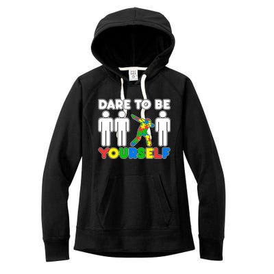 Dabbing Dare to be Yourself Autism Awareness Women's Fleece Hoodie