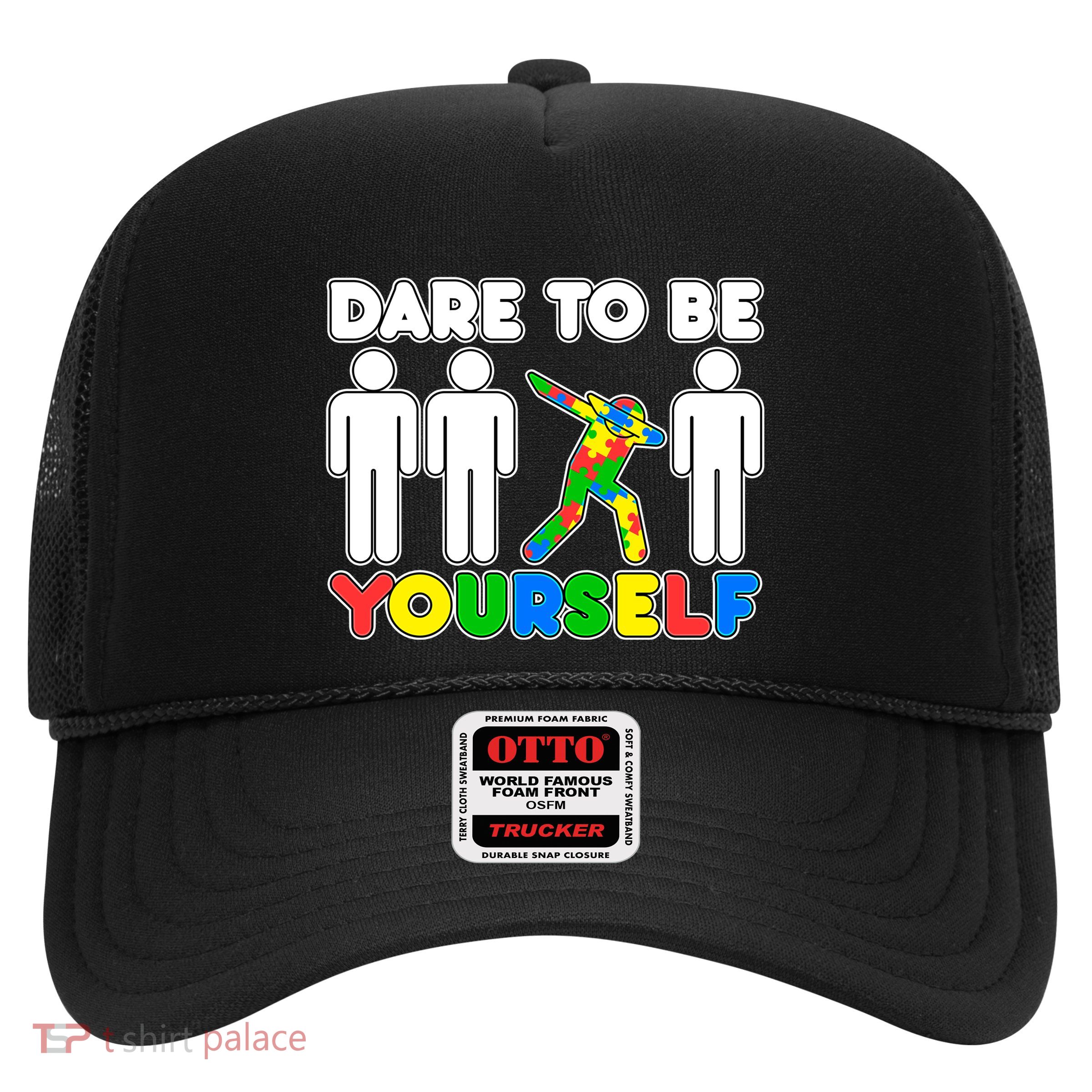 Dabbing Dare to be Yourself Autism Awareness Trucker Hat