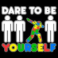 Dabbing Dare to be Yourself Autism Awareness Cropped Pullover Crew