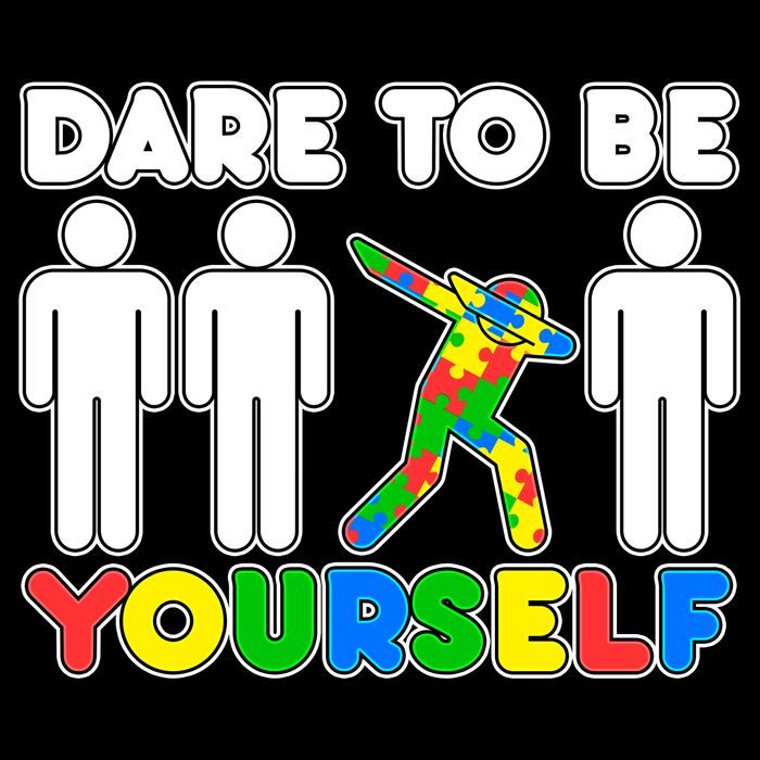Dabbing Dare to be Yourself Autism Awareness Cropped Pullover Crew