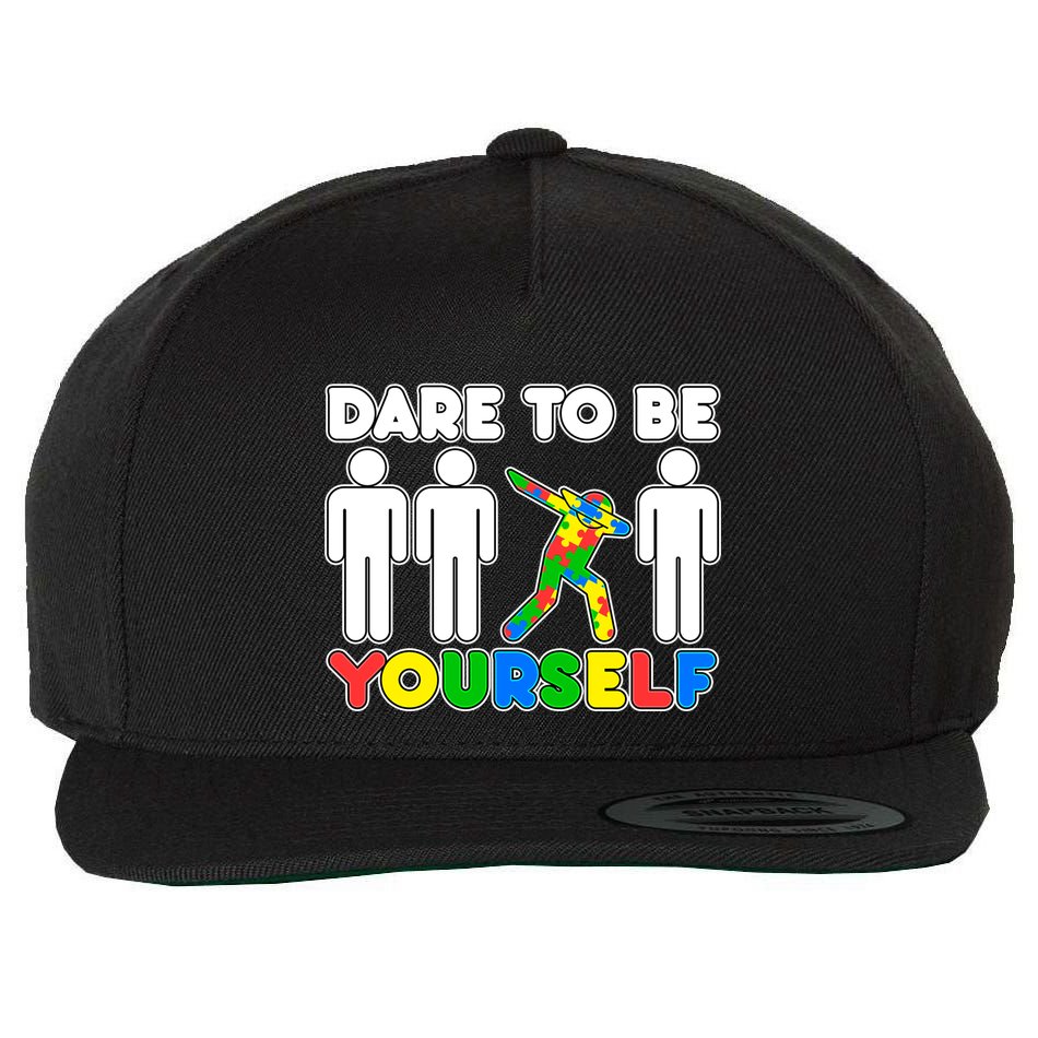 Dabbing Dare to be Yourself Autism Awareness Wool Snapback Cap