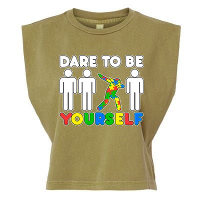 Dabbing Dare to be Yourself Autism Awareness Garment-Dyed Women's Muscle Tee