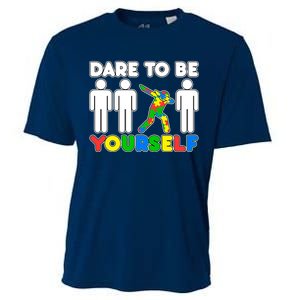 Dabbing Dare to be Yourself Autism Awareness Cooling Performance Crew T-Shirt