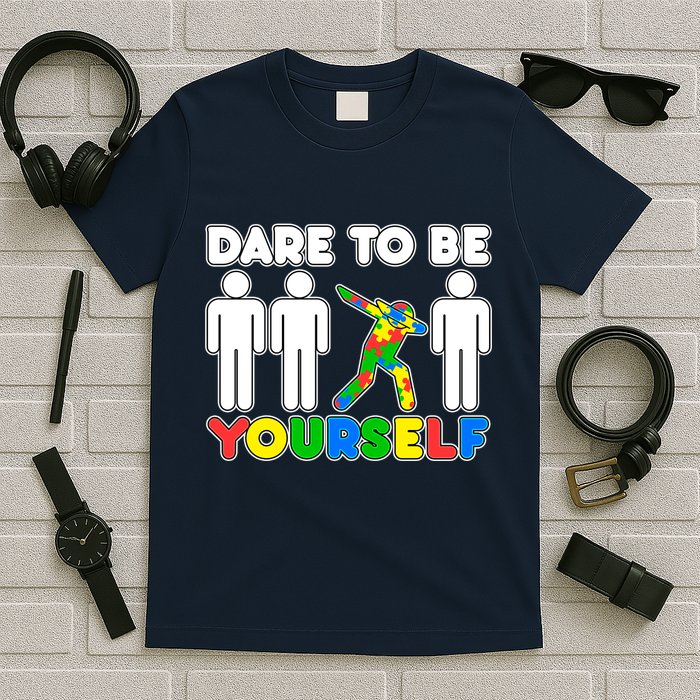 Dabbing Dare to be Yourself Autism Awareness T-Shirt