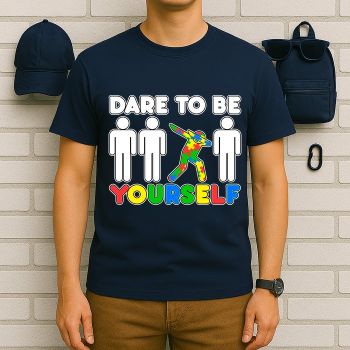 Dabbing Dare to be Yourself Autism Awareness T-Shirt