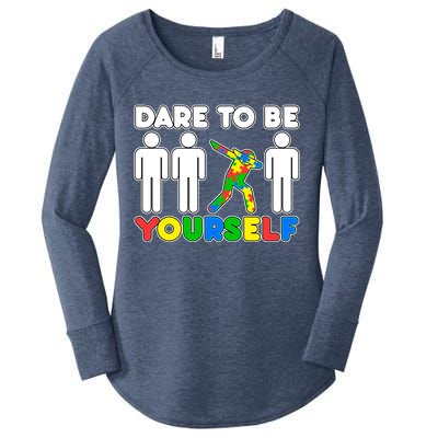 Dabbing Dare to be Yourself Autism Awareness Women's Perfect Tri Tunic Long Sleeve Shirt