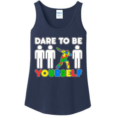 Dabbing Dare to be Yourself Autism Awareness Ladies Essential Tank