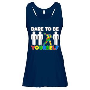 Dabbing Dare to be Yourself Autism Awareness Ladies Essential Flowy Tank