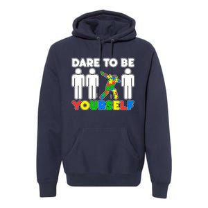 Dabbing Dare to be Yourself Autism Awareness Premium Hoodie