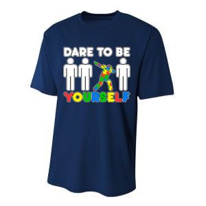 Dabbing Dare to be Yourself Autism Awareness Performance Sprint T-Shirt