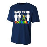 Dabbing Dare to be Yourself Autism Awareness Performance Sprint T-Shirt