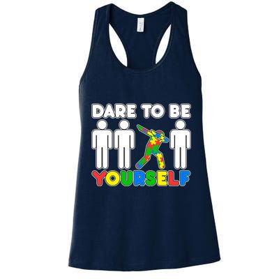 Dabbing Dare to be Yourself Autism Awareness Womens Tank Top