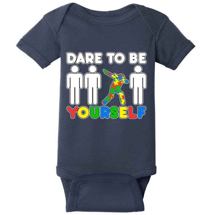 Dabbing Dare to be Yourself Autism Awareness Baby Bodysuit