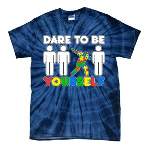 Dabbing Dare to be Yourself Autism Awareness Tie-Dye T-Shirt