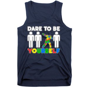 Dabbing Dare to be Yourself Autism Awareness Tank Top