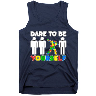 Dabbing Dare to be Yourself Autism Awareness Tank Top