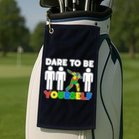 Dabbing Dare to be Yourself Autism Awareness Golf Towel