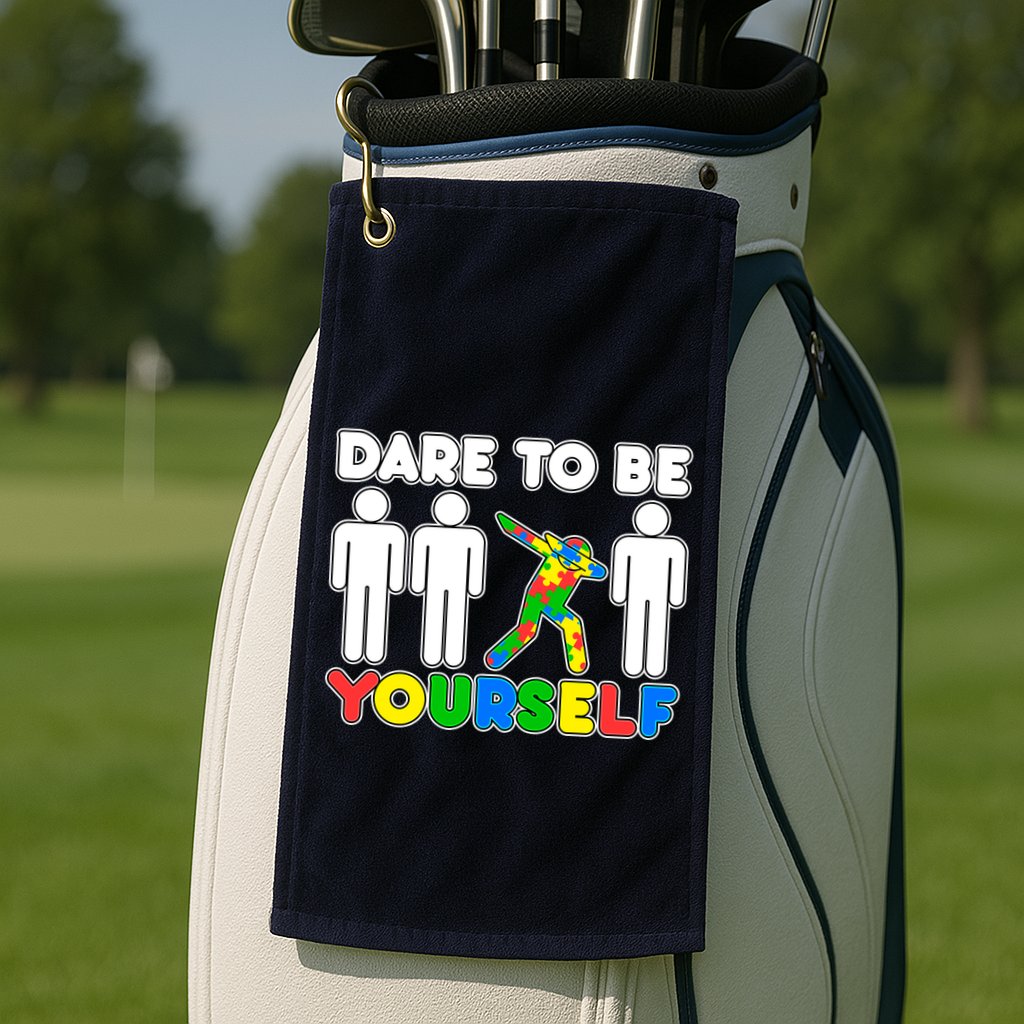 Dabbing Dare to be Yourself Autism Awareness Golf Towel
