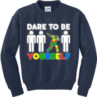 Dabbing Dare to be Yourself Autism Awareness Kids Sweatshirt