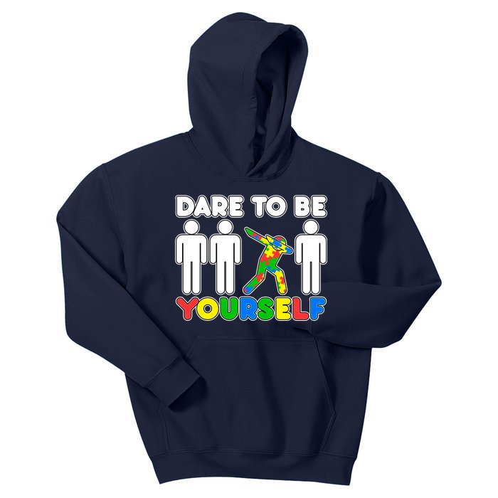 Dabbing Dare to be Yourself Autism Awareness Kids Hoodie