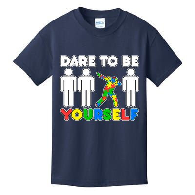 Dabbing Dare to be Yourself Autism Awareness Kids T-Shirt
