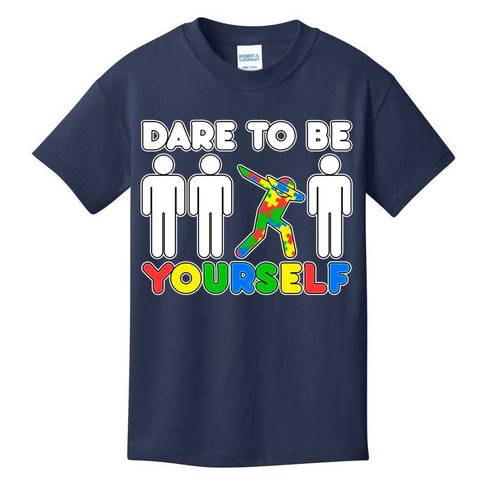 Dabbing Dare to be Yourself Autism Awareness Kids T-Shirt