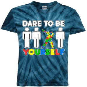 Dabbing Dare to be Yourself Autism Awareness Kids Tie-Dye T-Shirt